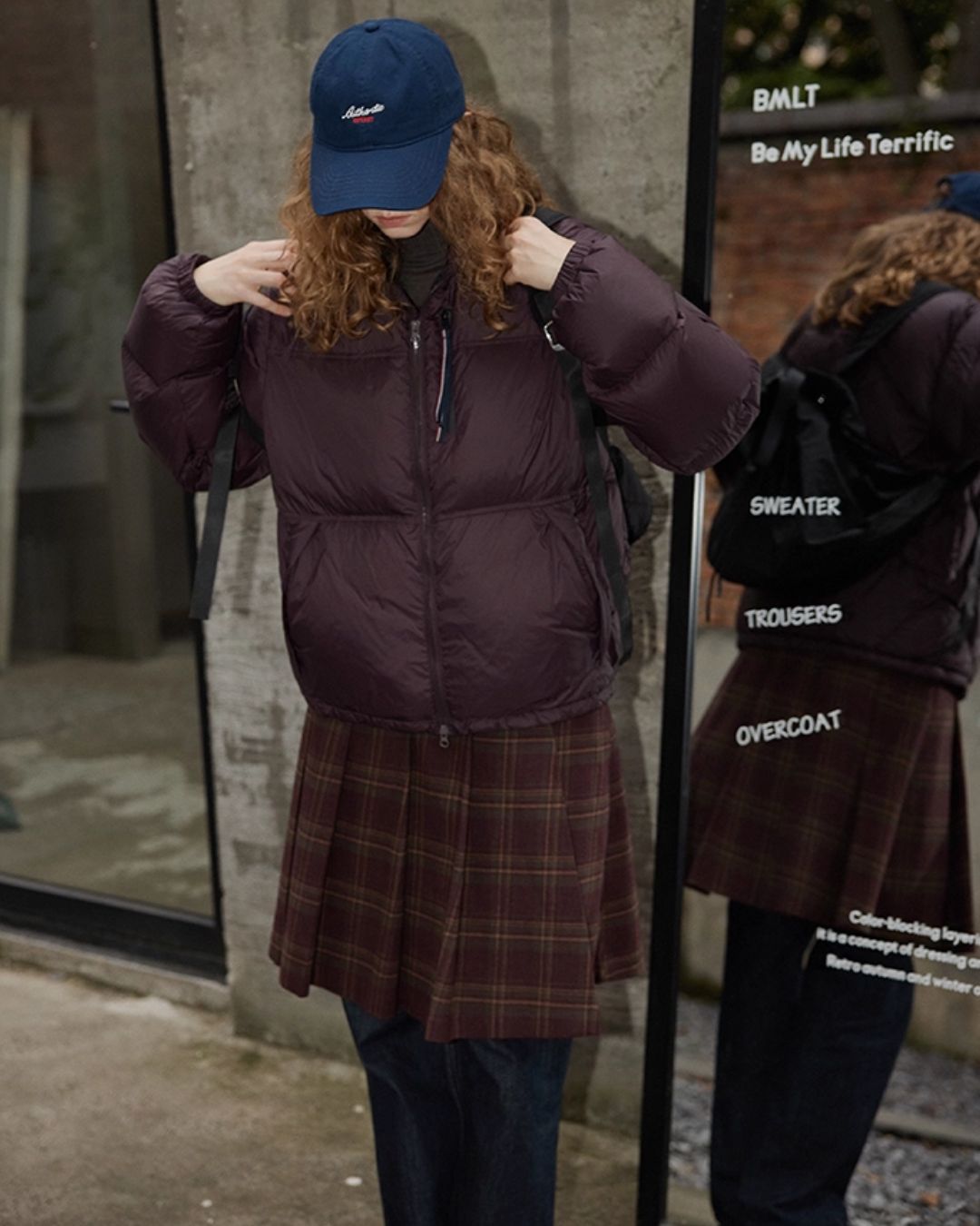 Retro Pleated Check Skirt　SK010