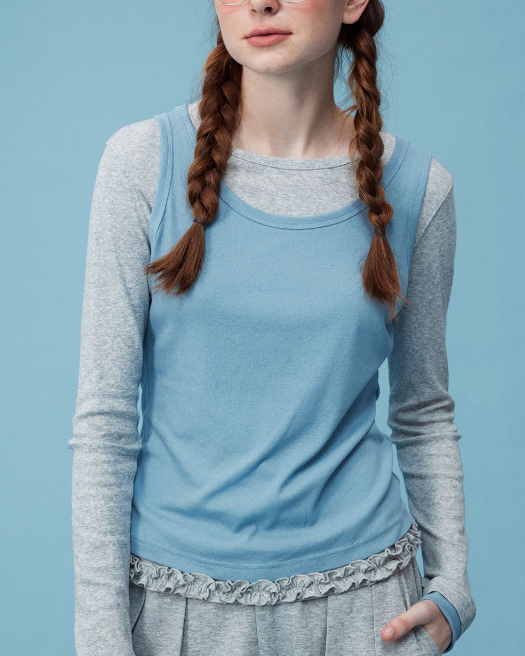 Layered Long Sleeve T-shirt　LT001