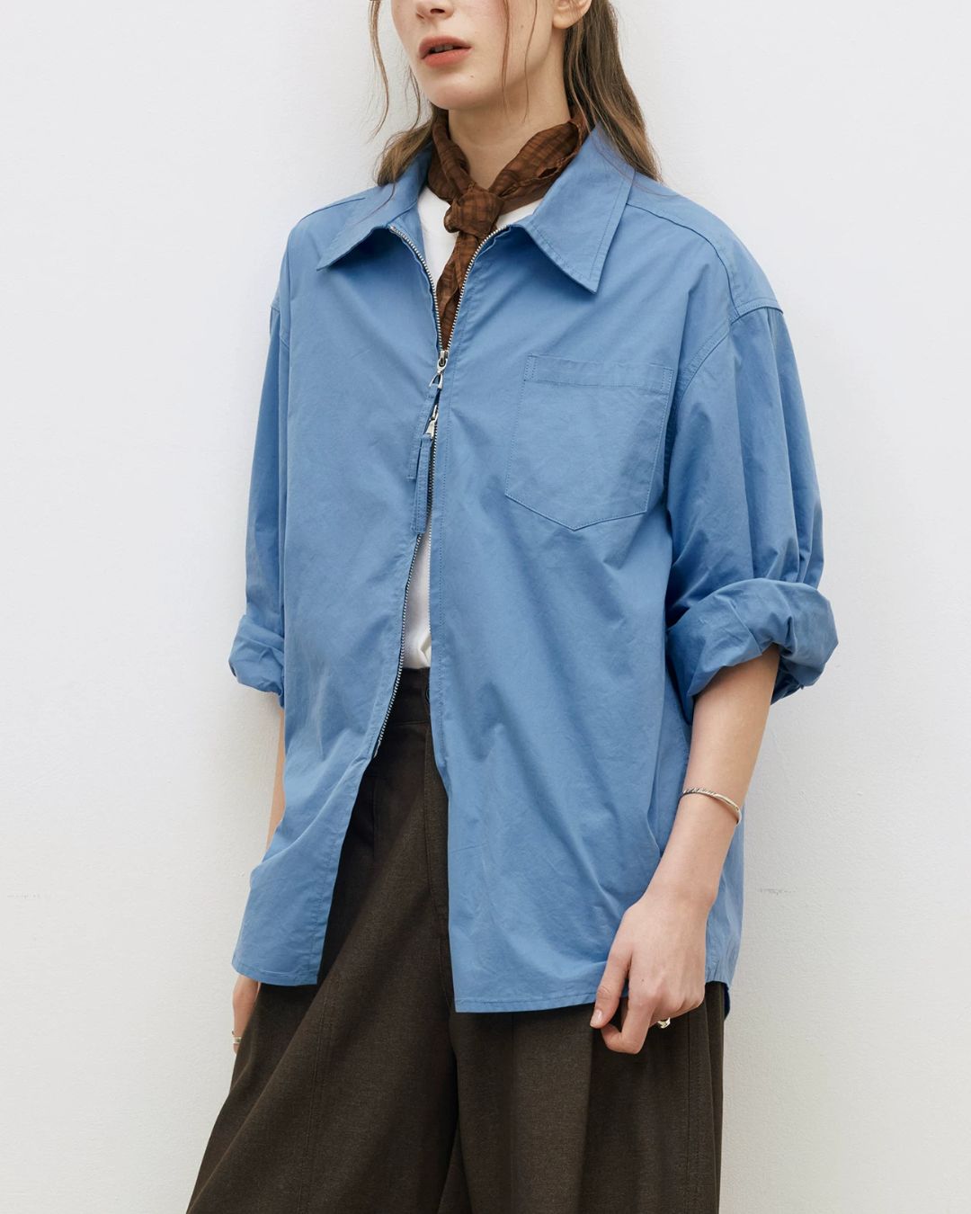 Double Zip Light Shirt Jacket　JK089
