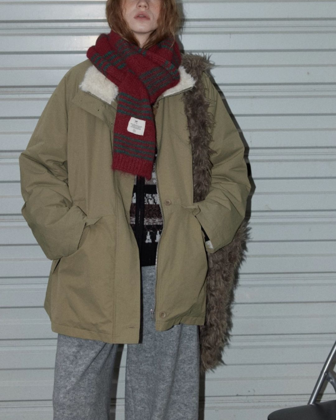 Fur-lined Military Coat　CT014