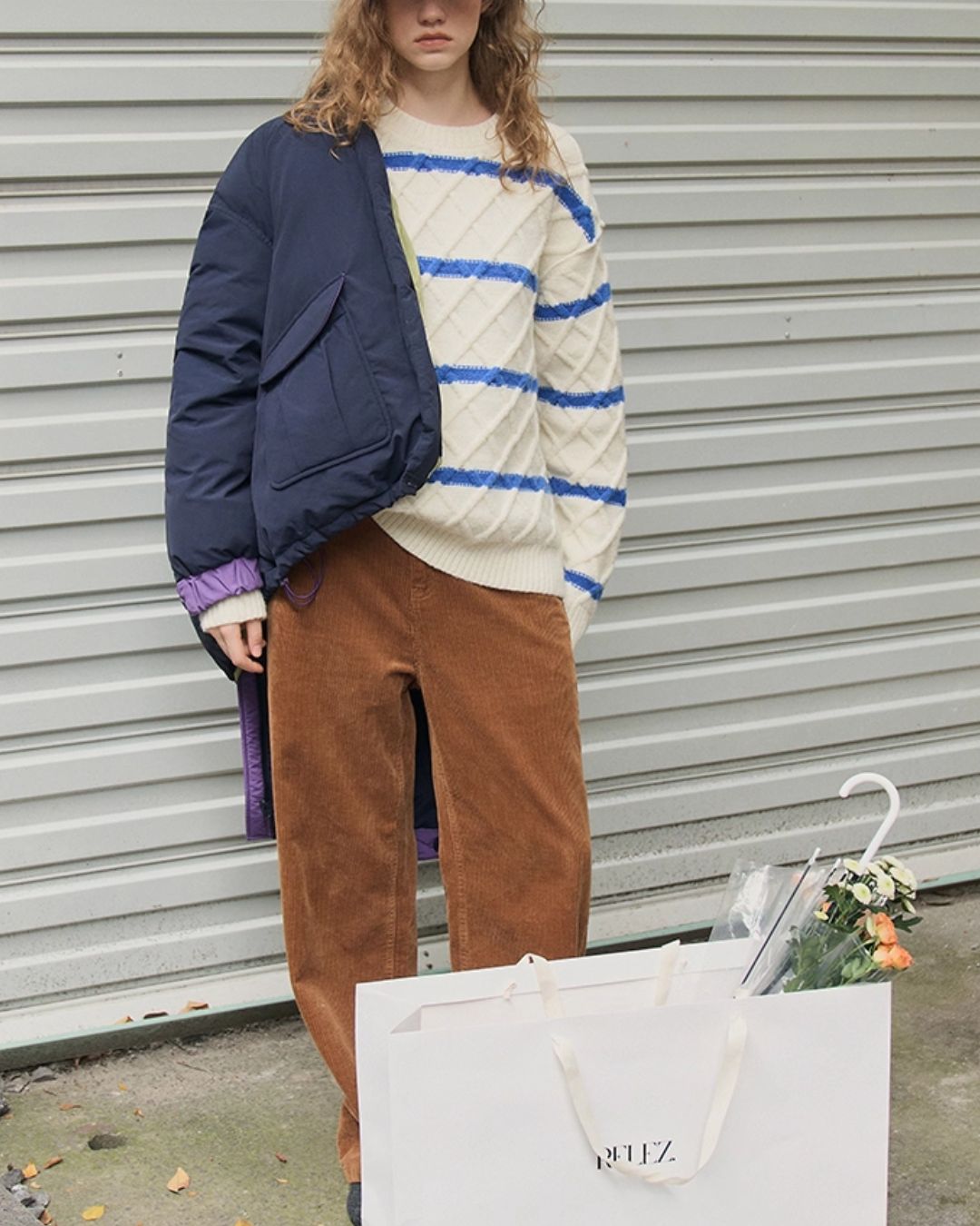 Contrast Color Retro Down Jacket　JK048