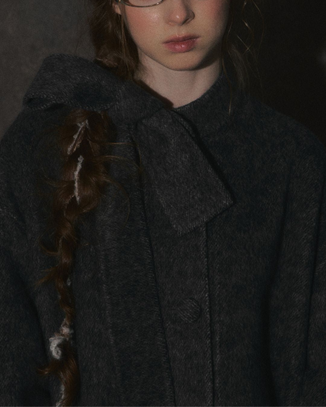 Bow-tied Pleated Cuff Wool Coat　CT026