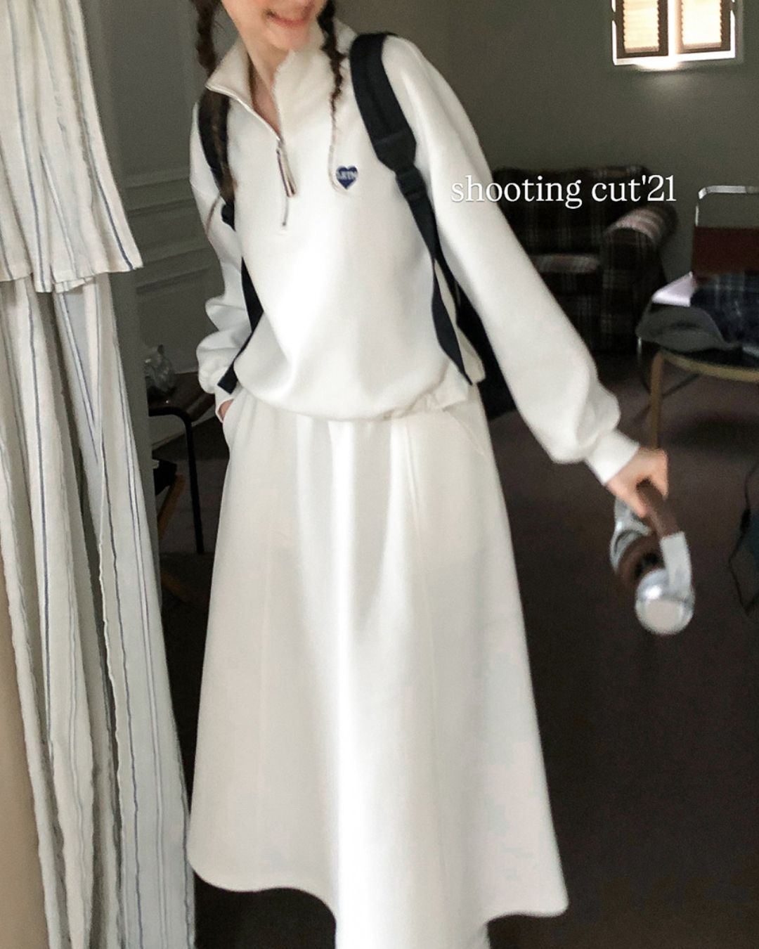 Heart Half-zip Sweat & Skirt　SW004