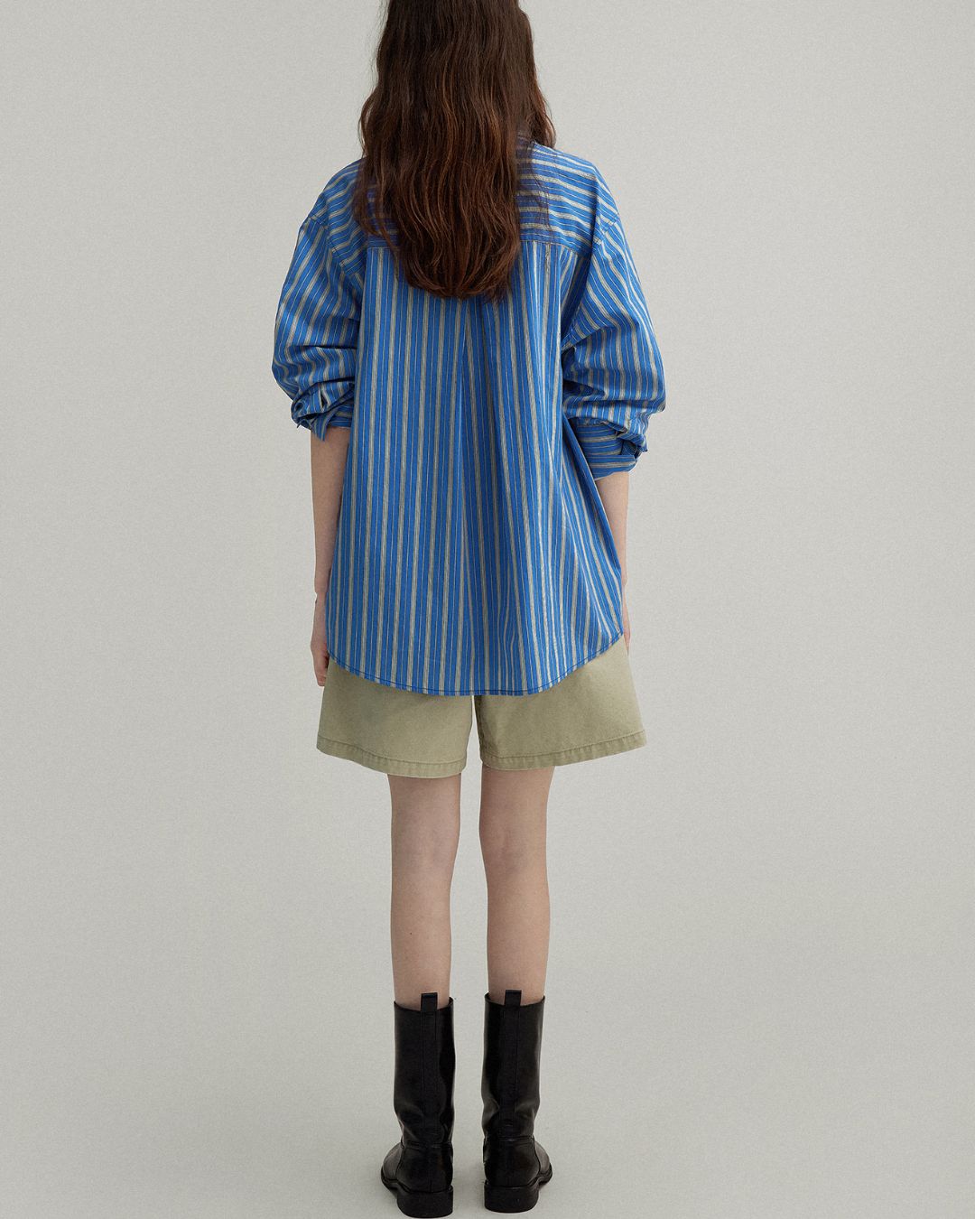 Double Zipper Striped Shirt　LS014