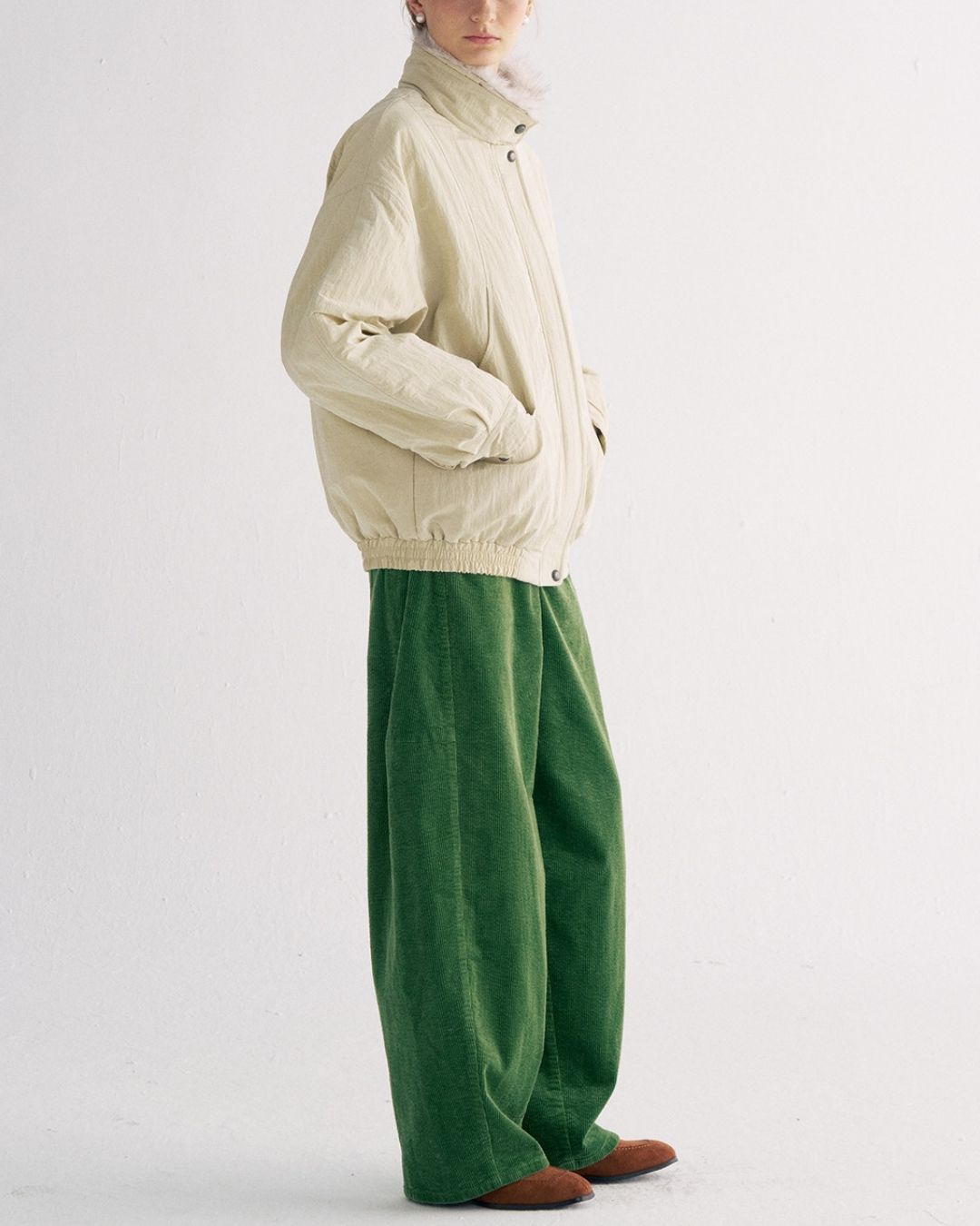 Detachable Fur Collar Quilted Jacket　JK078