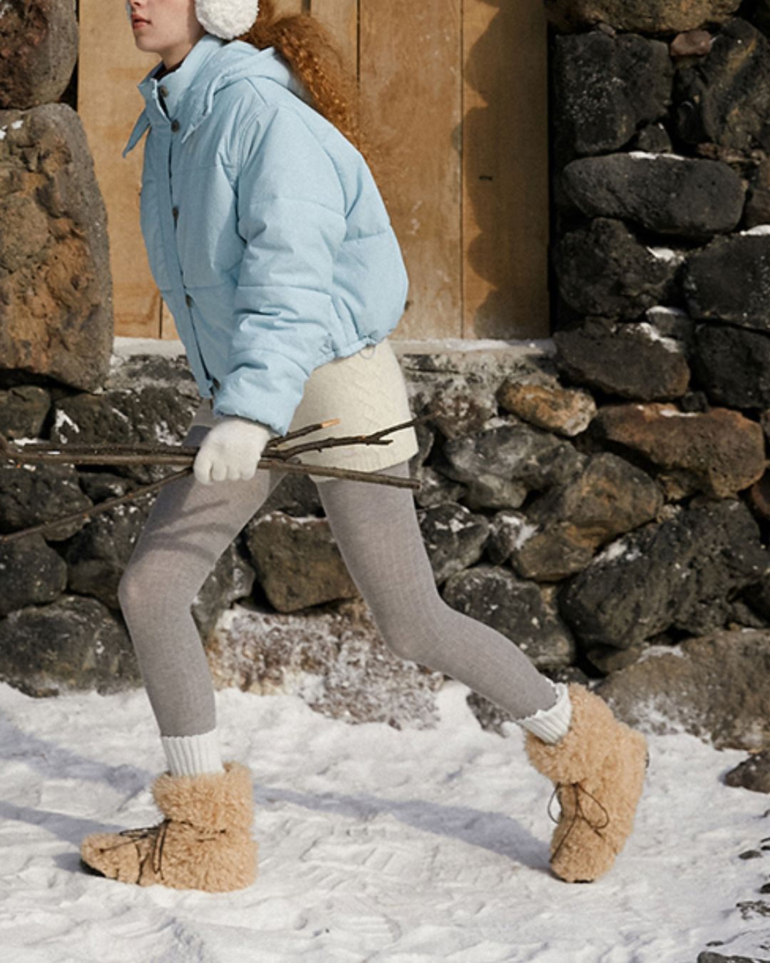 Cropped Padded Hooded Jacket　JK069