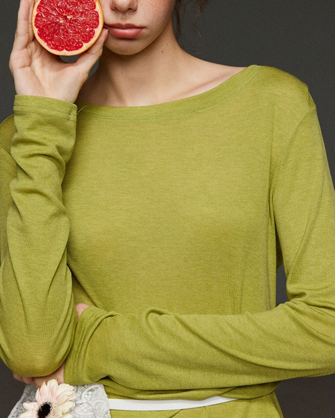 Boat Neck Slim Fit T-shirt　LT012