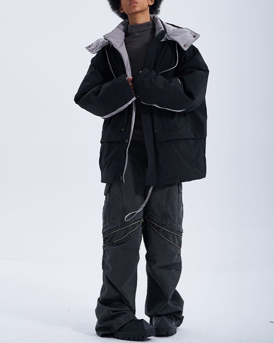 Casual Padded Contrast Color Jacket　JK071