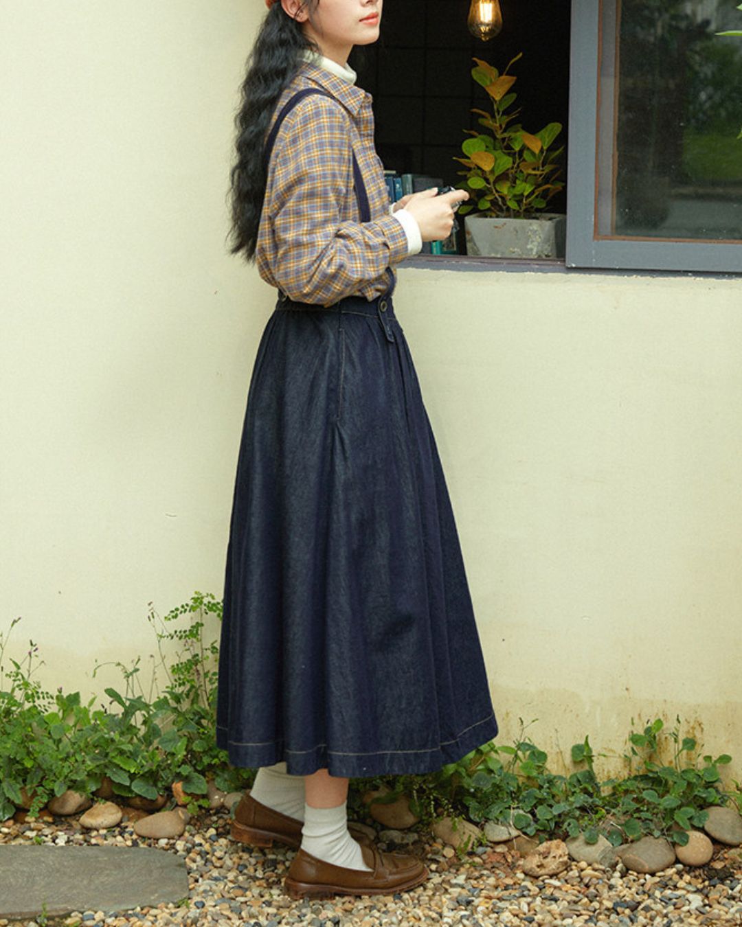 Check Retro Shirt　LS059