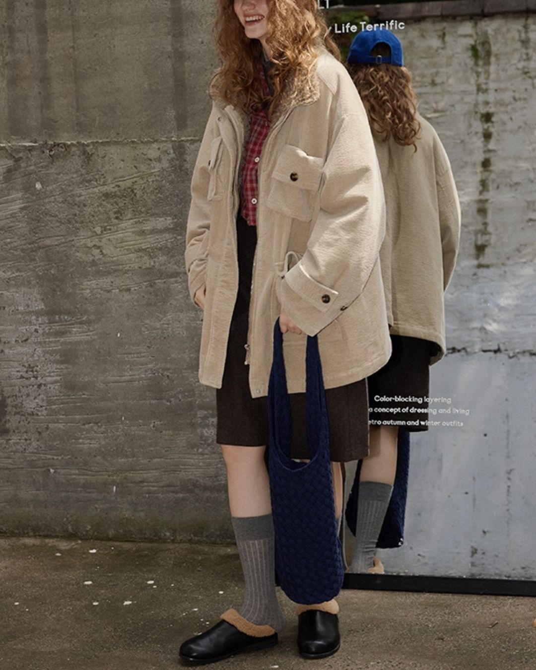 Fur-lined Corduroy Work Jacket　JK045