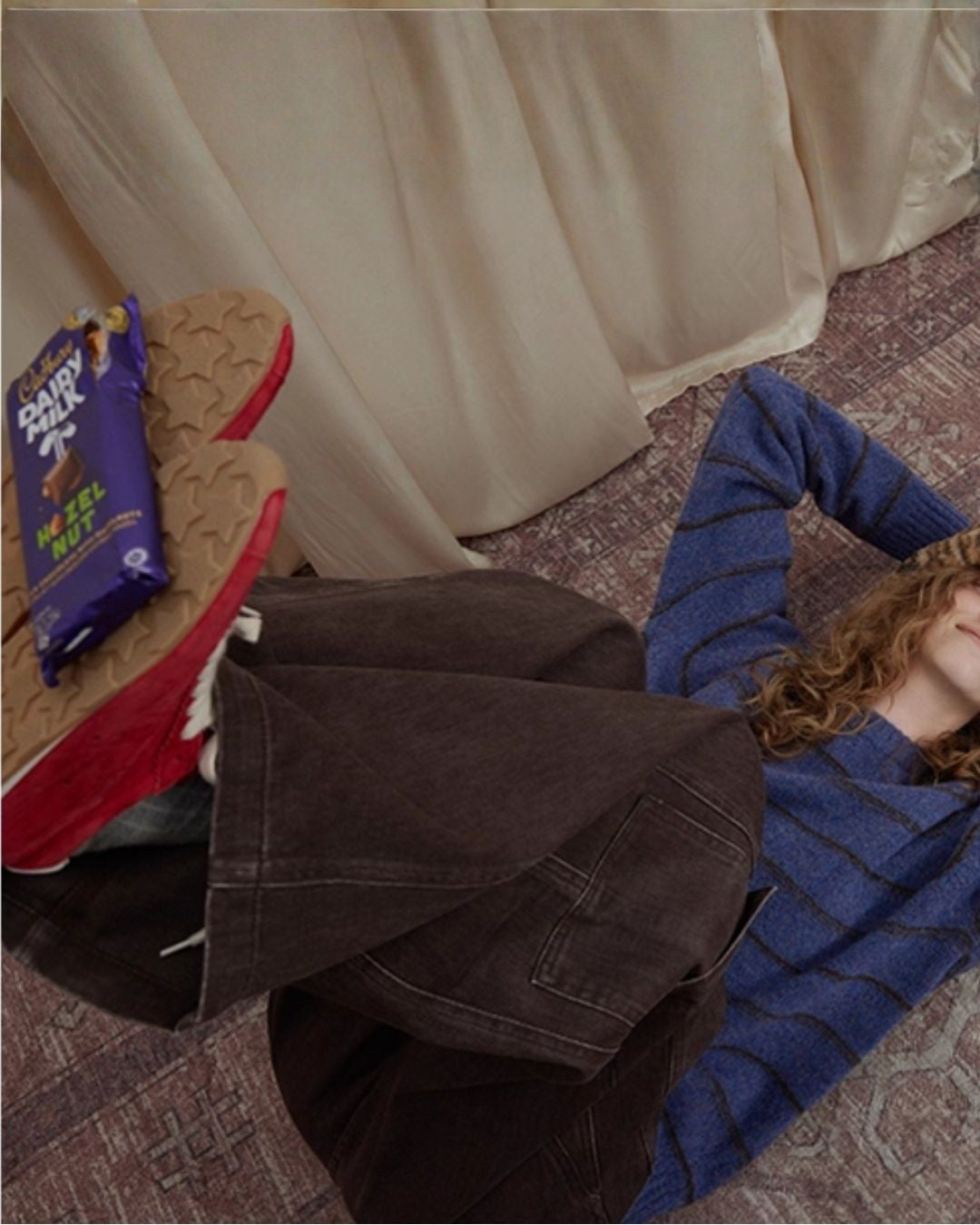 Border Relaxed Sweater　KN042