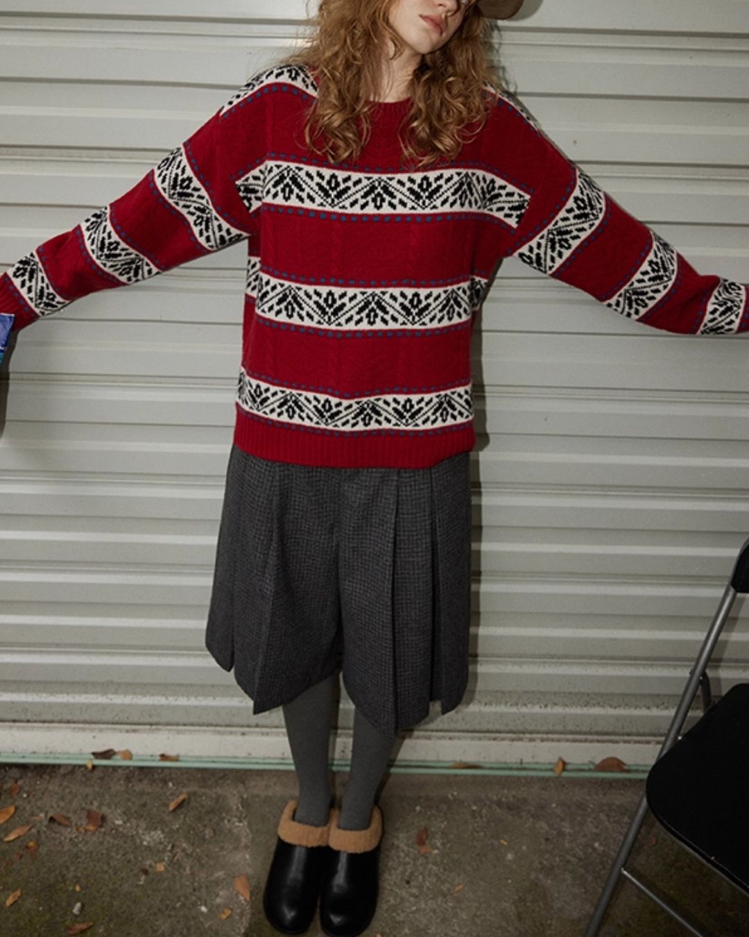 Retro Jacquard Sweater　KN047