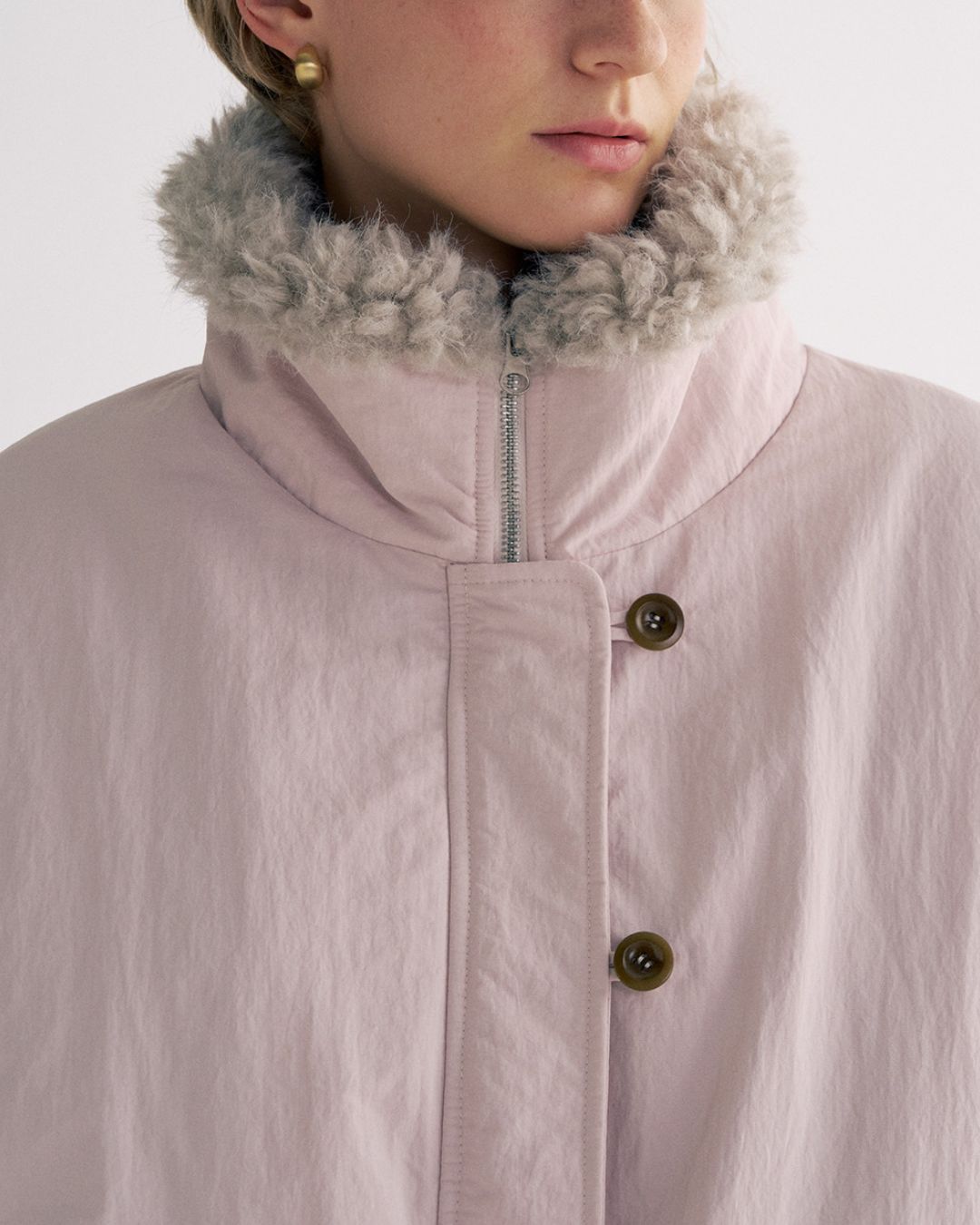 Stand-up Boa Collar Padded Jacket　JK077