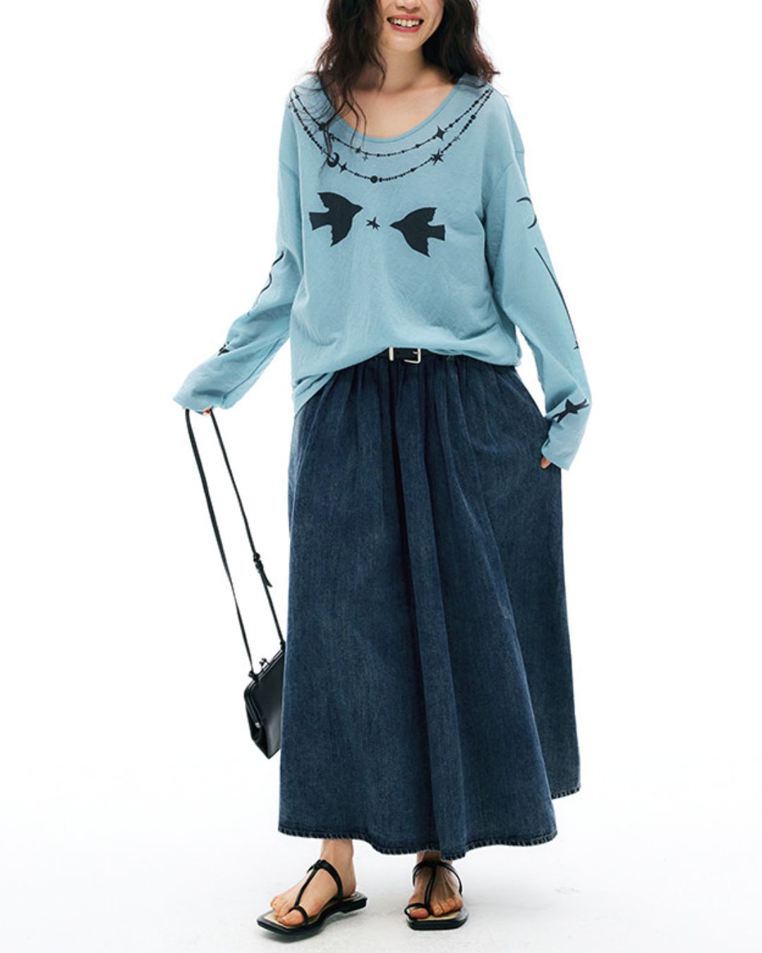 Relaxed Fit Sheer Print T-shirt　LT025