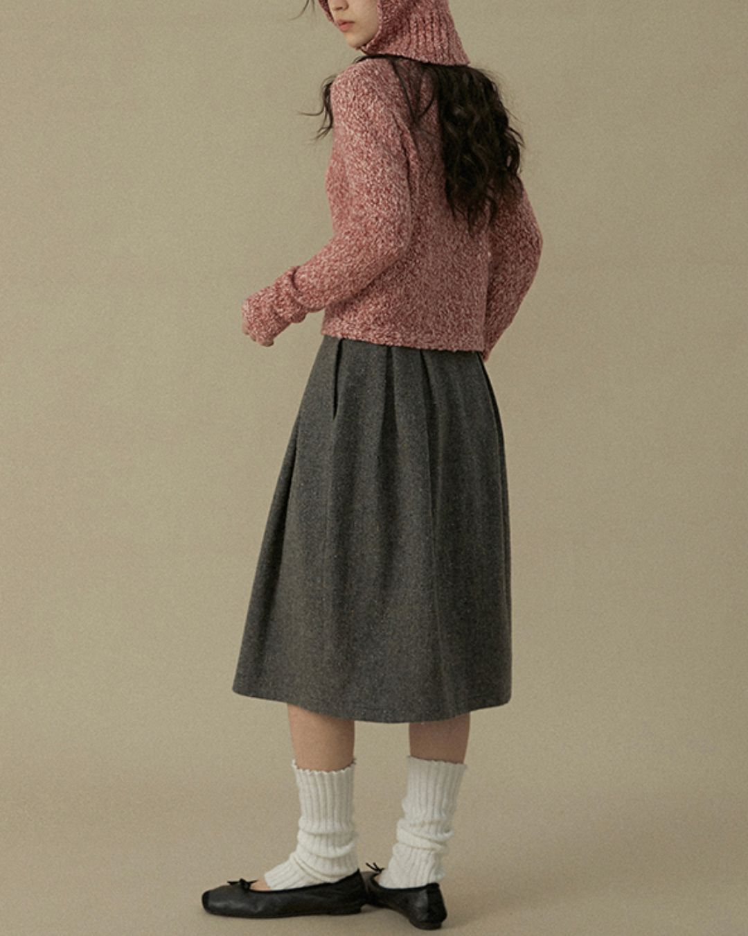 Nep Knee-length Cocoon Skirt　SK015