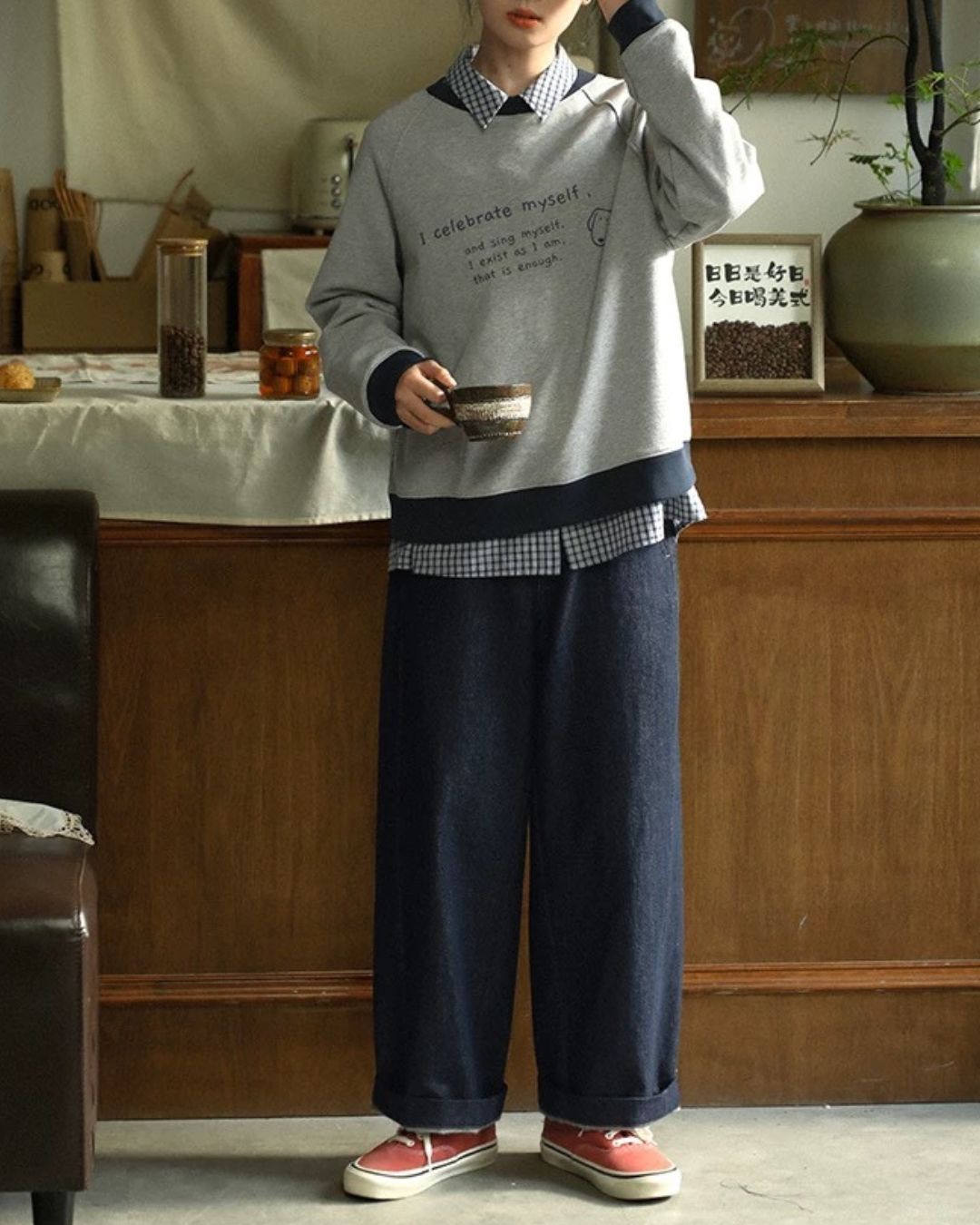 Classic Blue Check Shirt　LS058