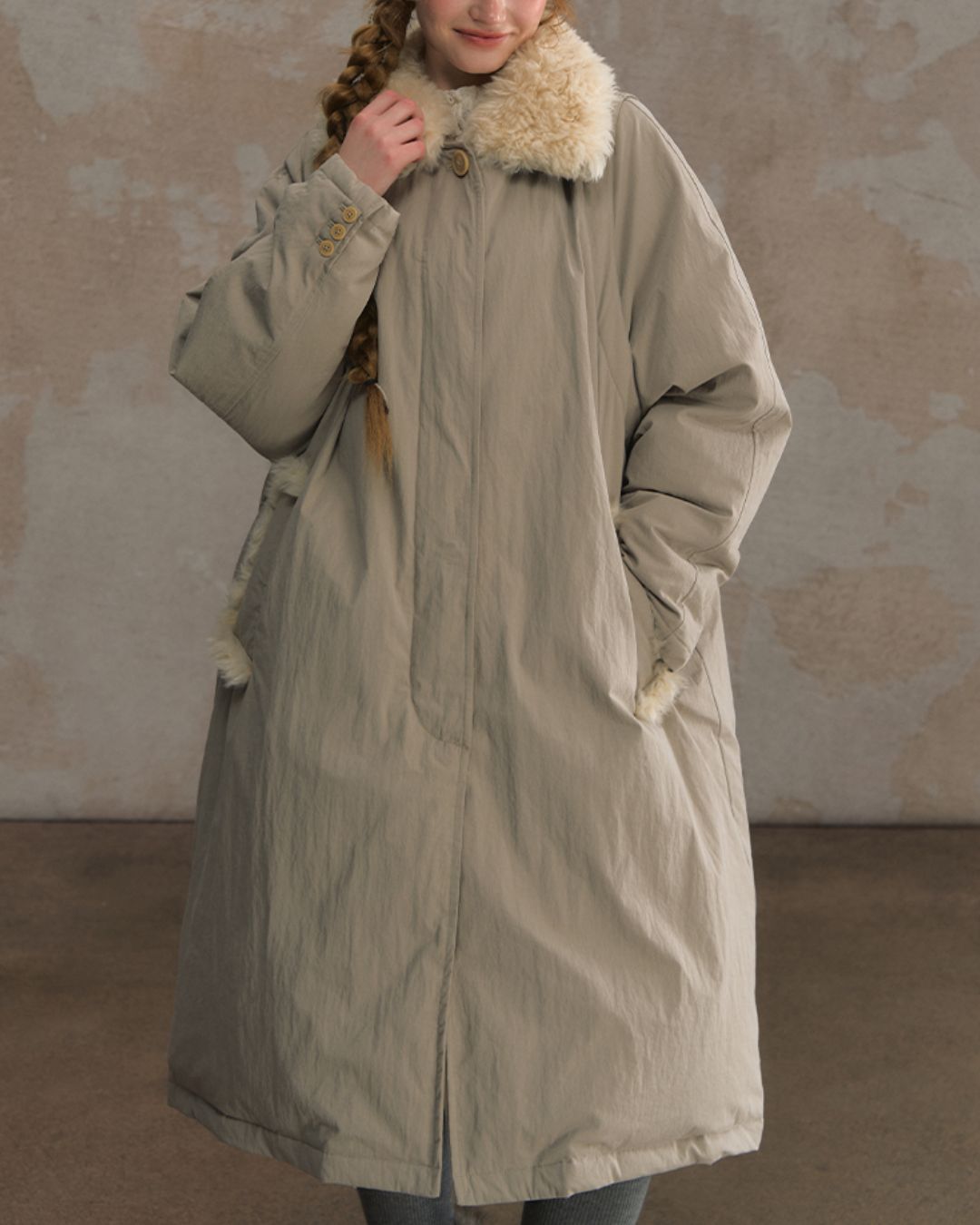 Fur Detail Long Down Coat　CT024