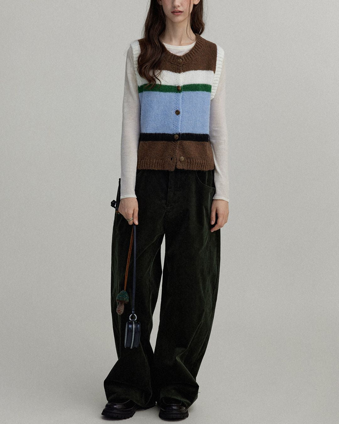 Contrast Color Knit Vest　KN019