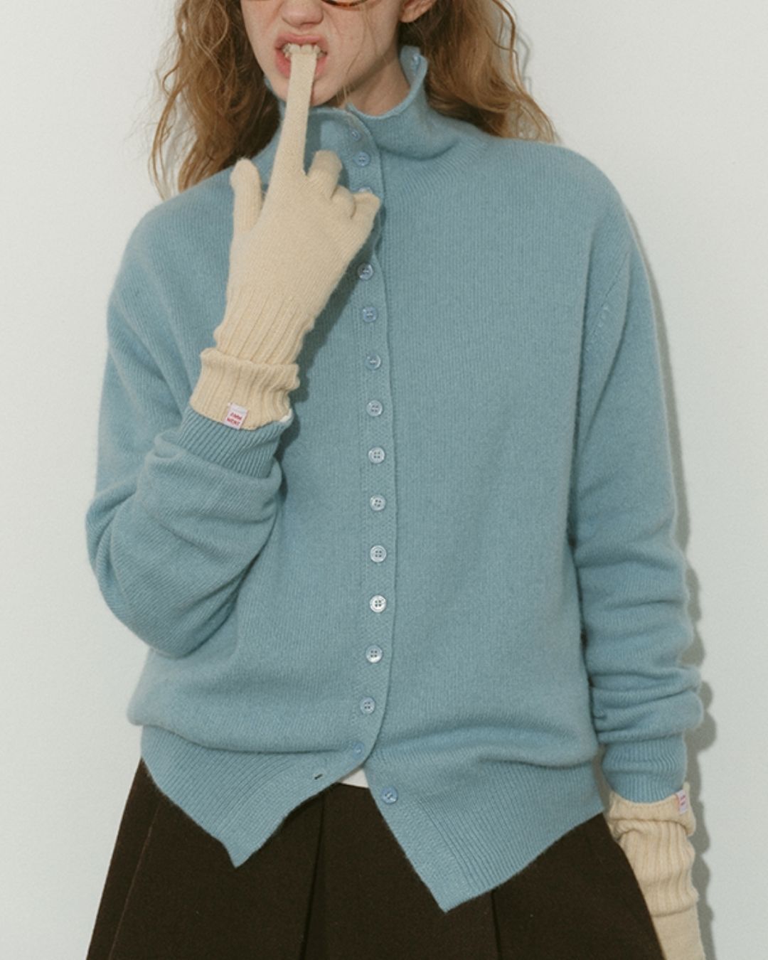 High-neck Knit Cardigan　KN074