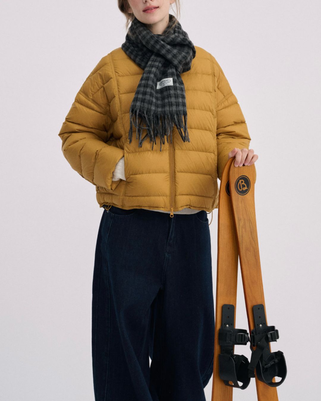 No-collar Drop Shoulder Down Jacket　JK068