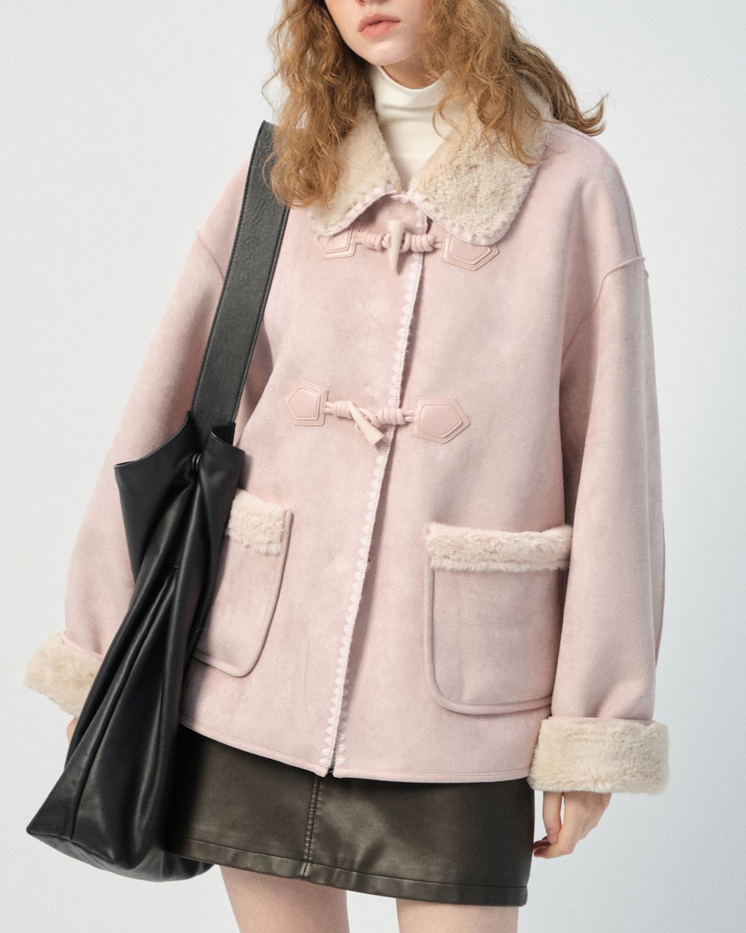 Collared Duffle Mouton Coat　CT010