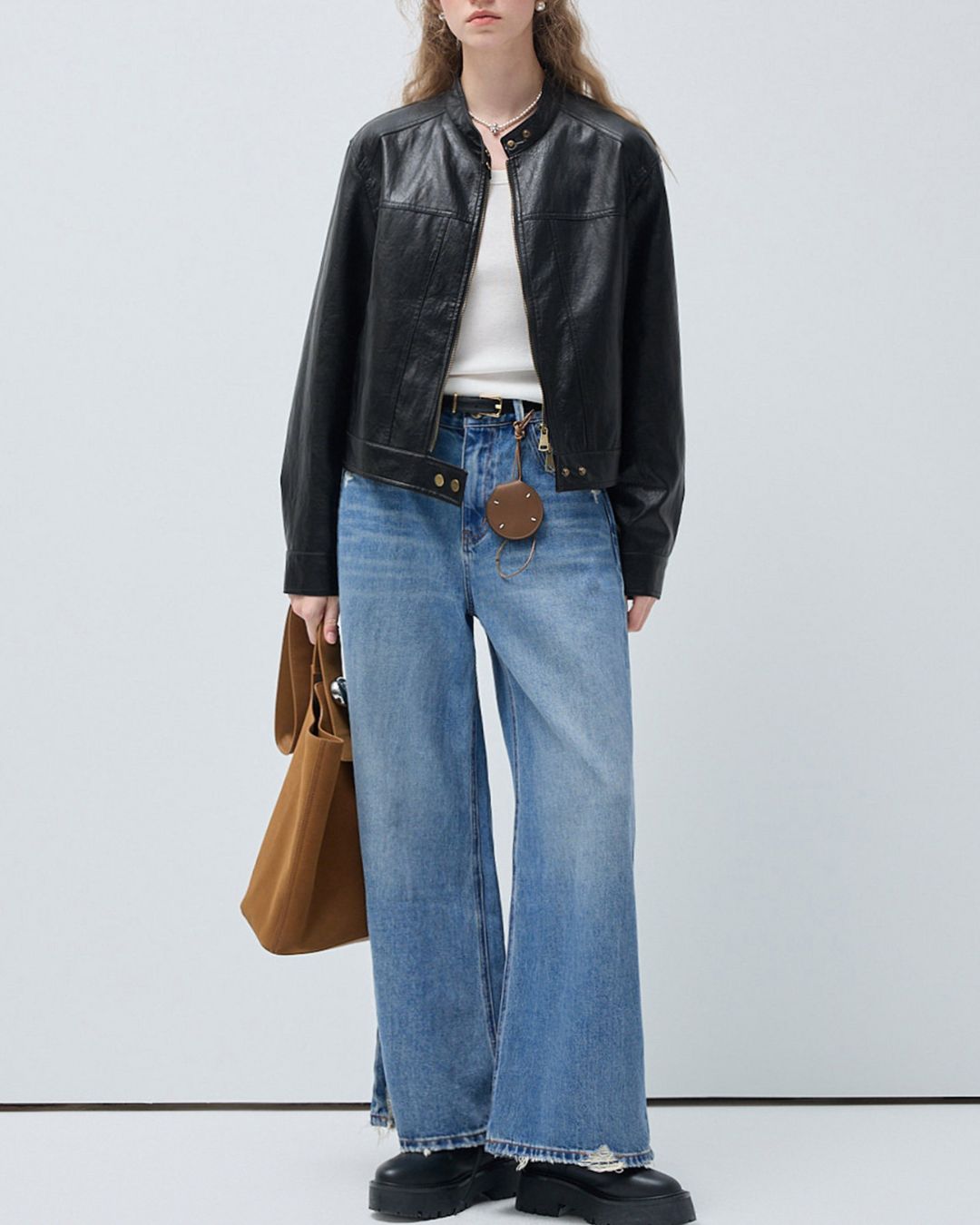 Vintage Short Leather Jacket　JK083