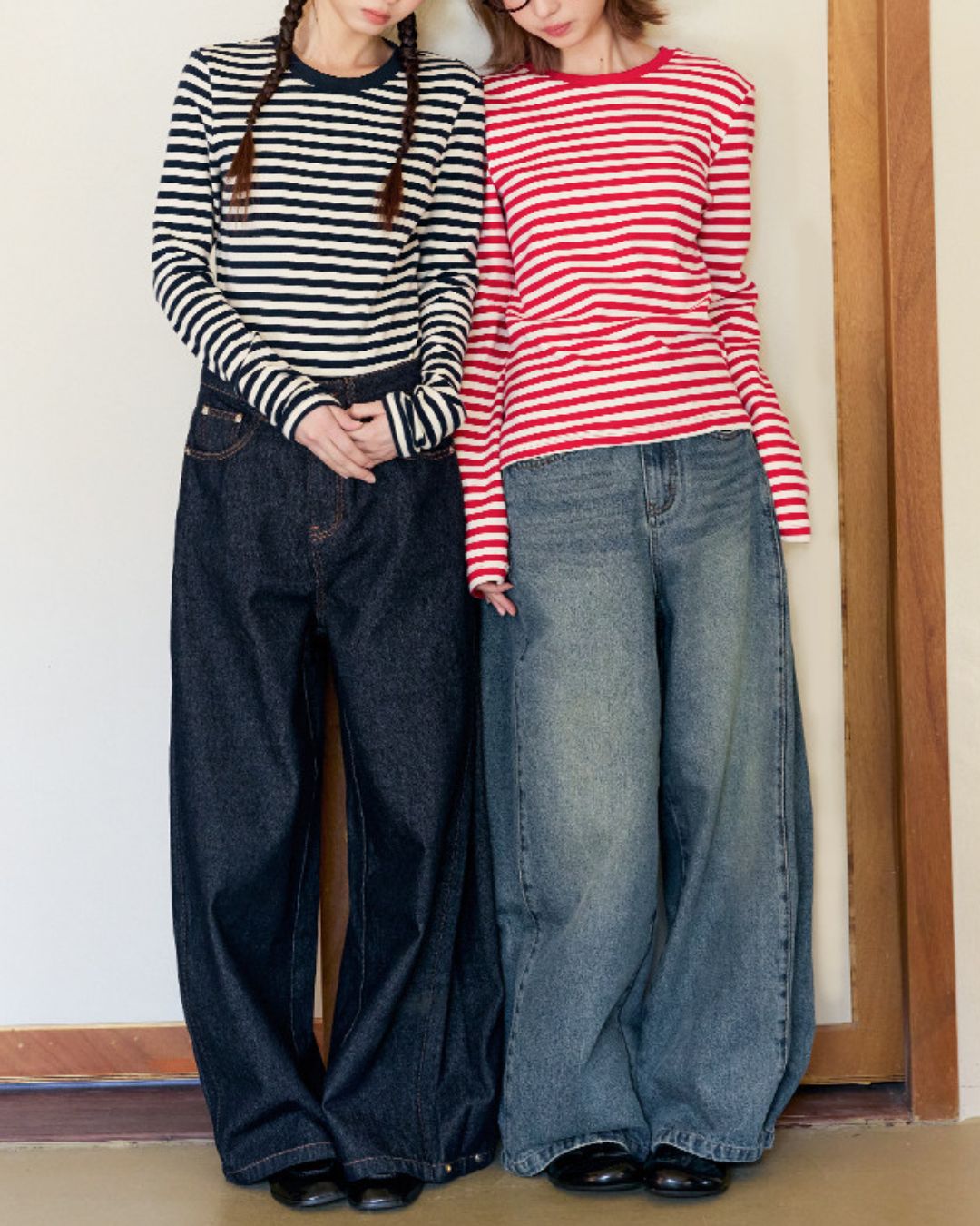 Wide-leg Twist Denim Pants　DP013