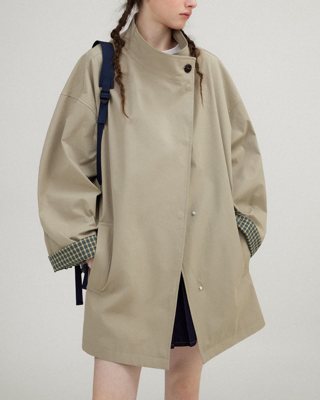 Stand Collar Mid-length Jacket　JK017