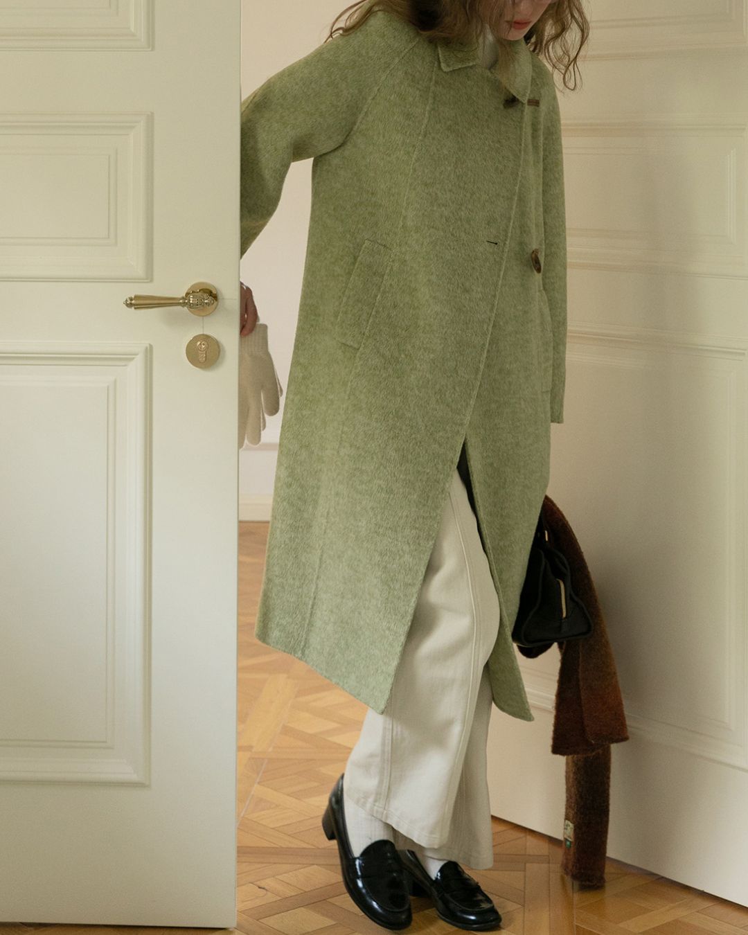 Retro Wool Collared Long Coat　CT008