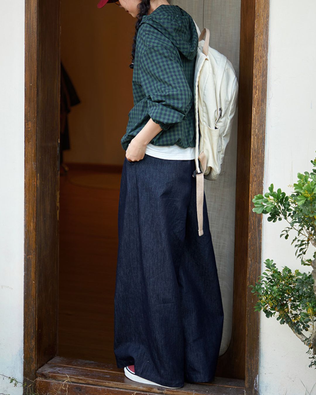 Casual Hooded Checked Shirt　LS053