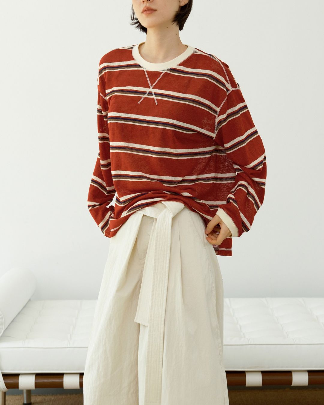 Border Relaxed T-shirt　LT006