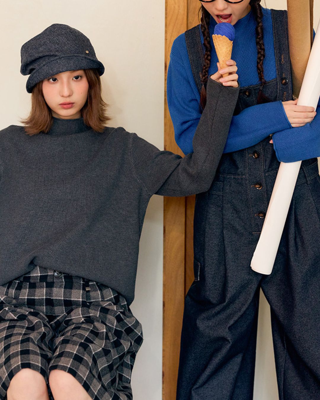Basic Rib Mock Neck Knit　KN090