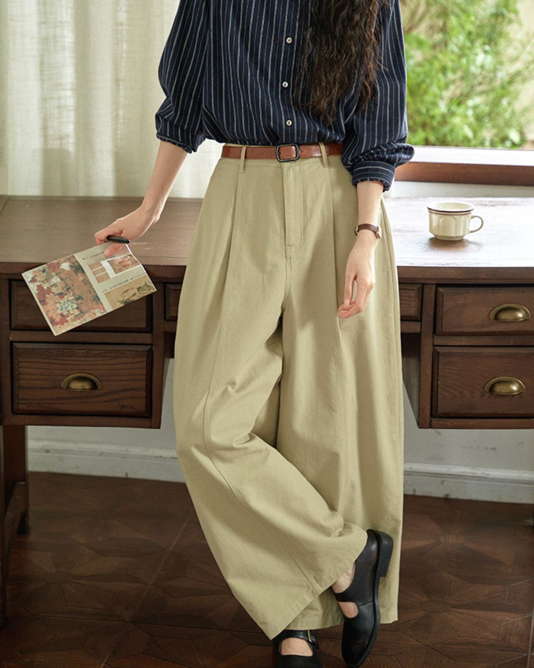 Tucked Wide Curve Pants　PT032