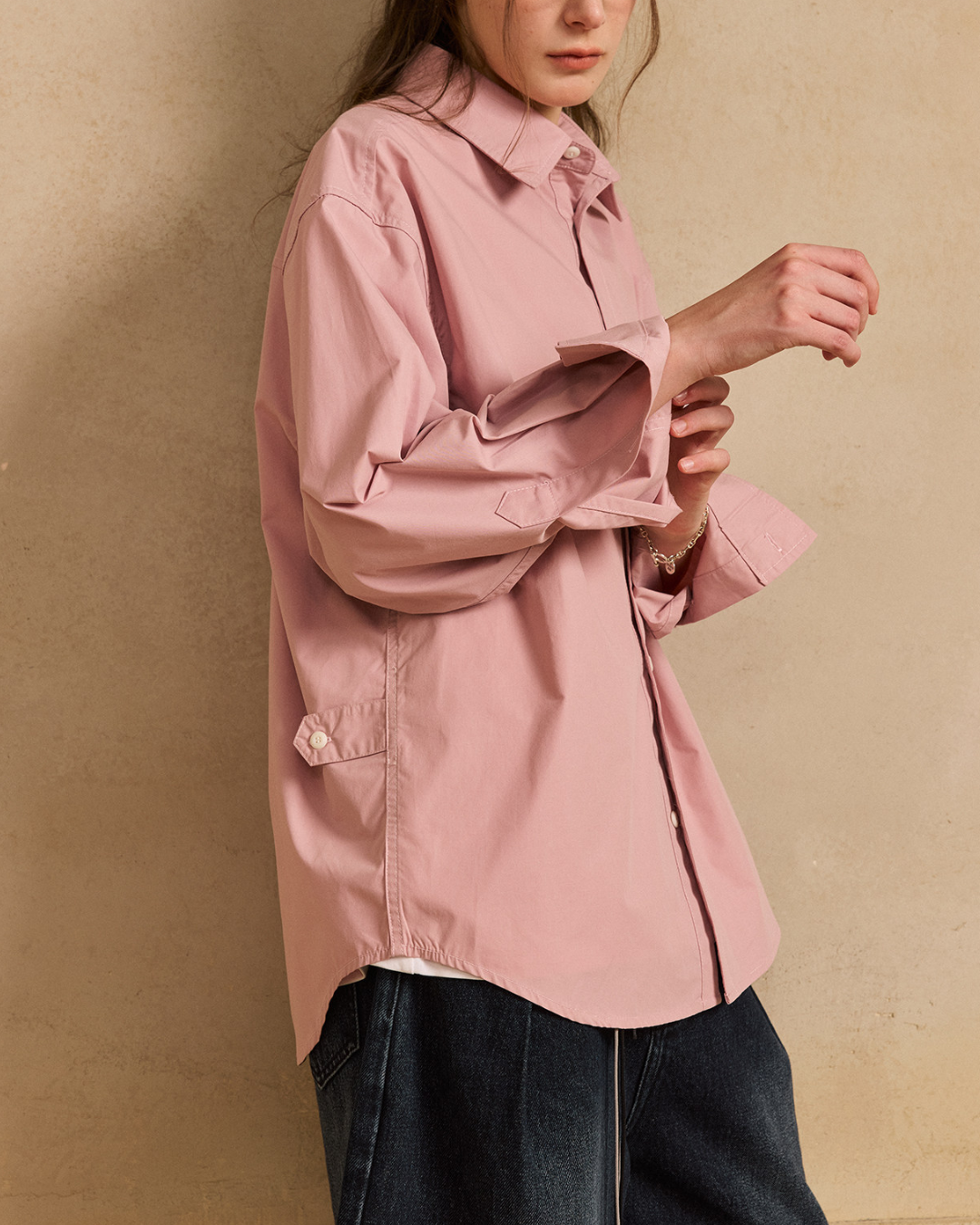 Chest Embroidered Casual Collar Shirt　LS047