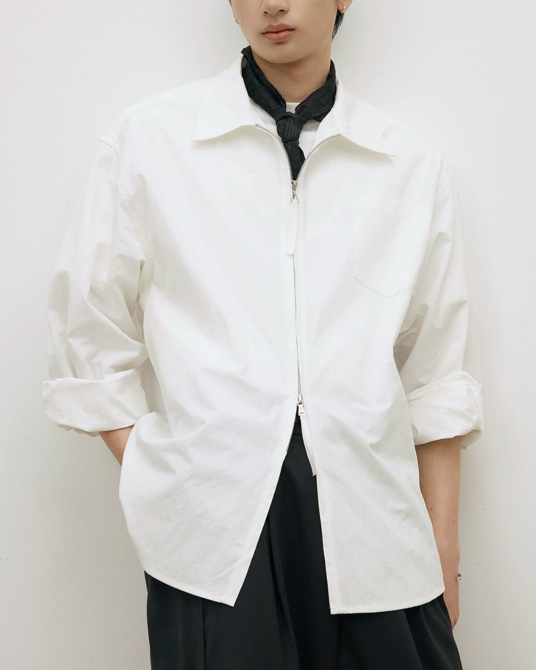 Double Zip Light Shirt Jacket　JK089