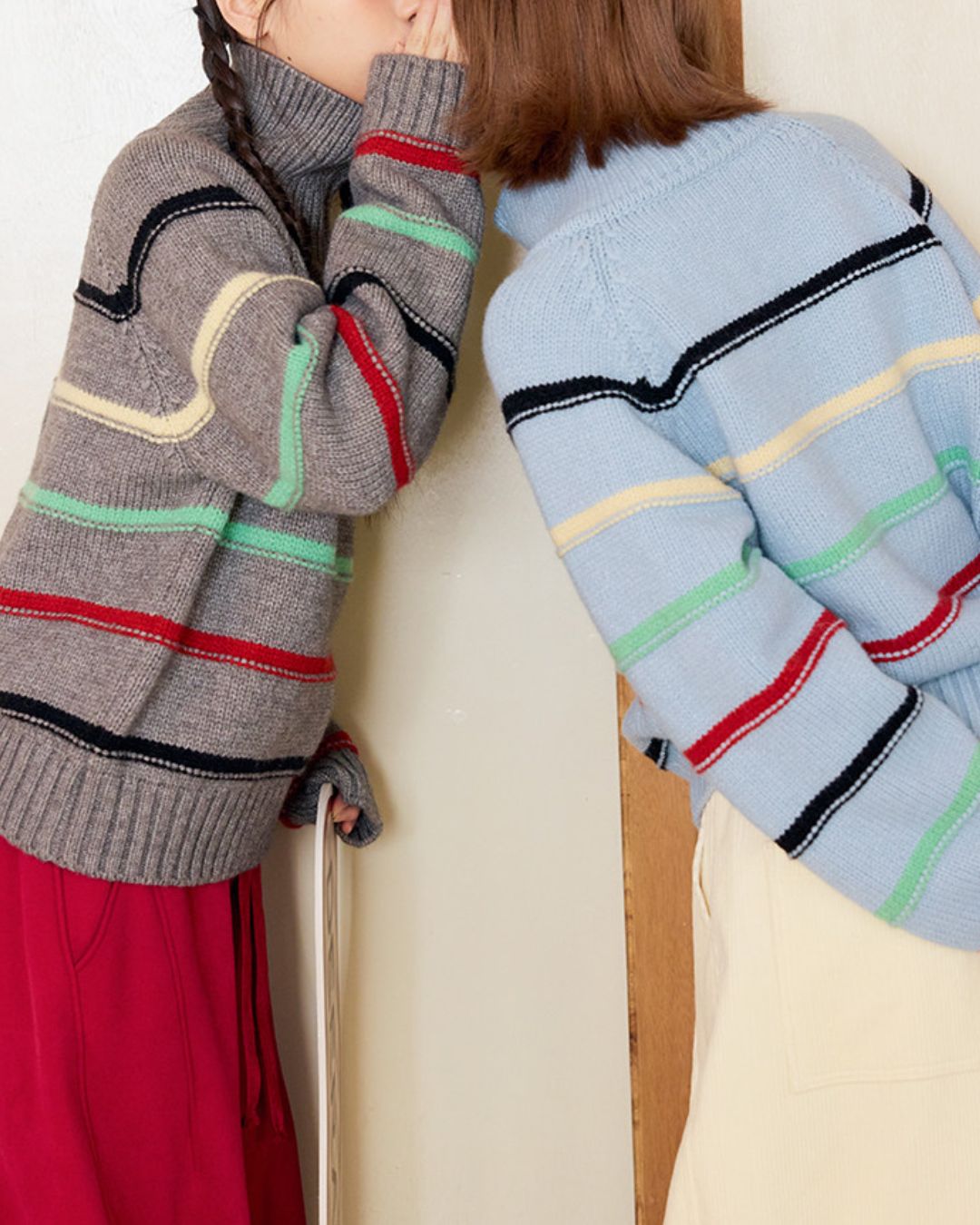 Multi-border Half-zip Knit　KN091