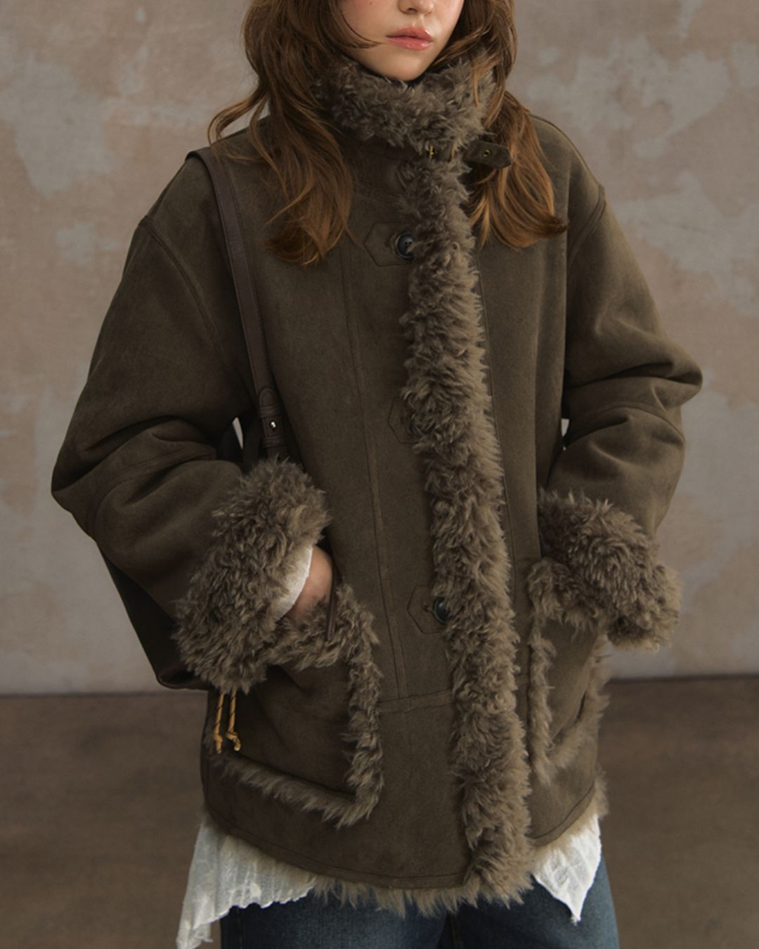 Reversible Mouton Fur Coat　CT025