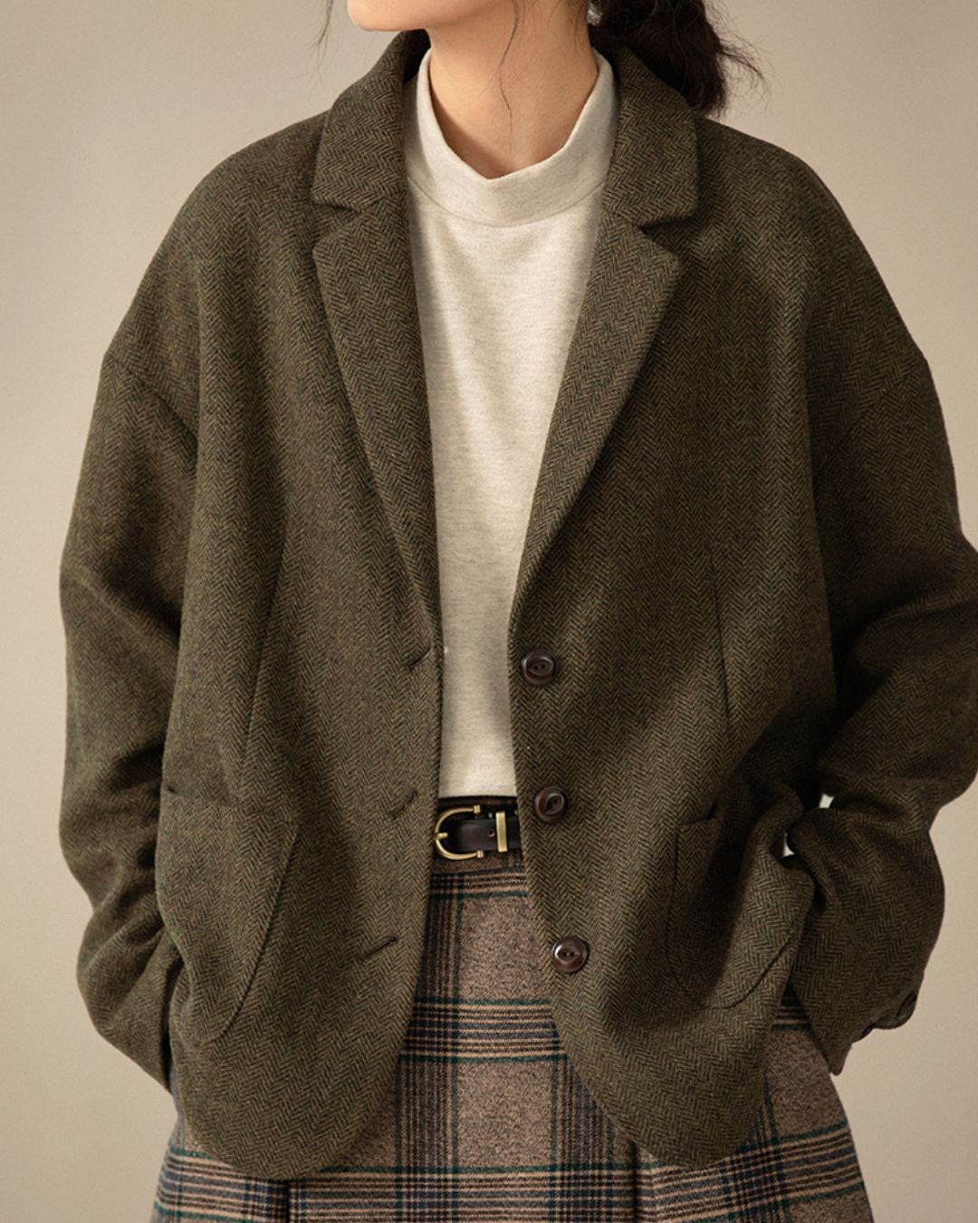 Retro Tweed Tailored Jacket　JK032