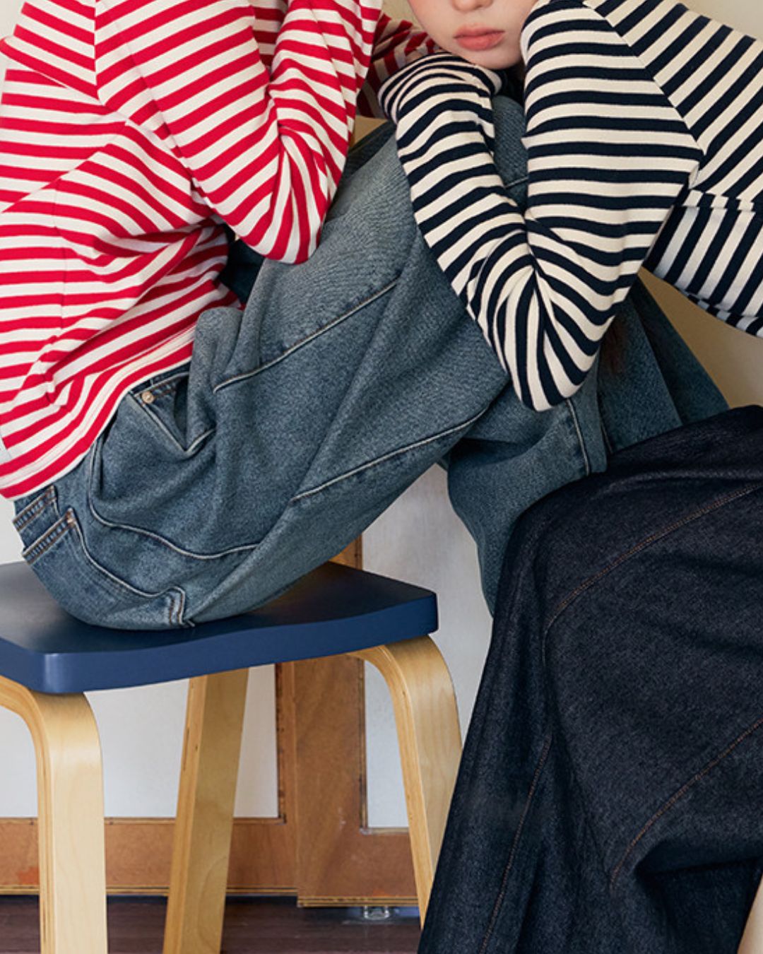 Border Thick Long Sleeve T-Shirt　LT020