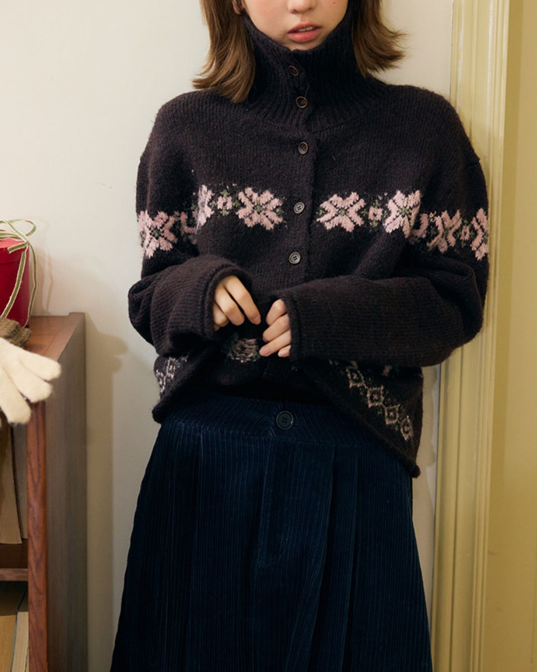 Horse Jacquard Collared Knit　KN087