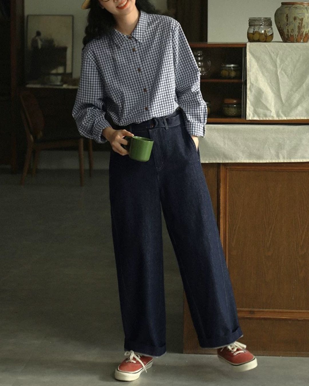 Classic Blue Check Shirt　LS058