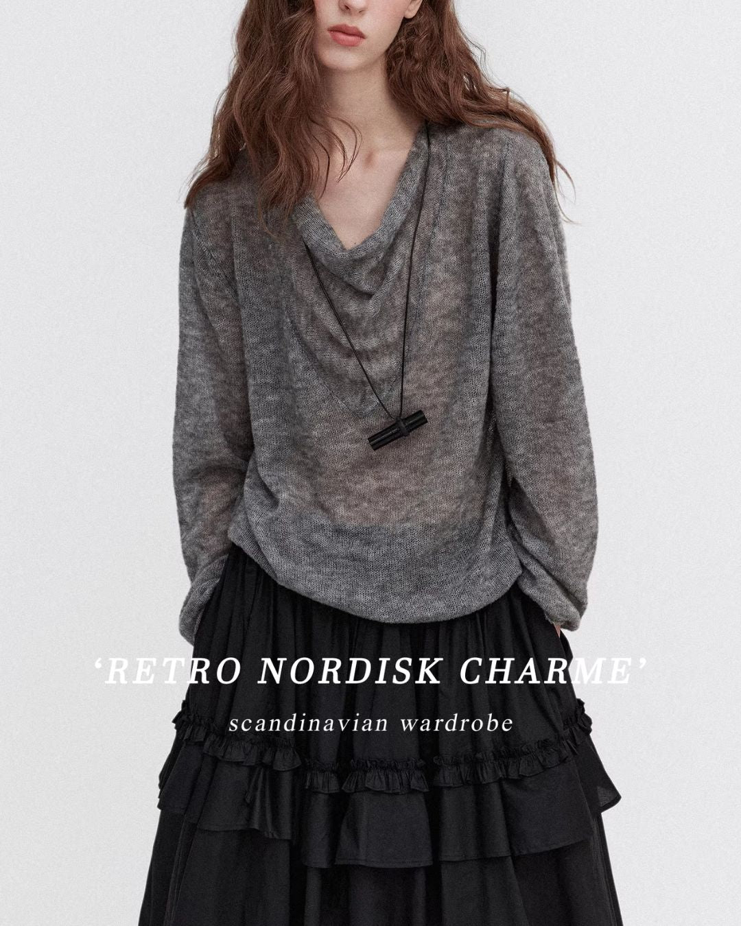 Drape Neck Relaxed Knit　KN117