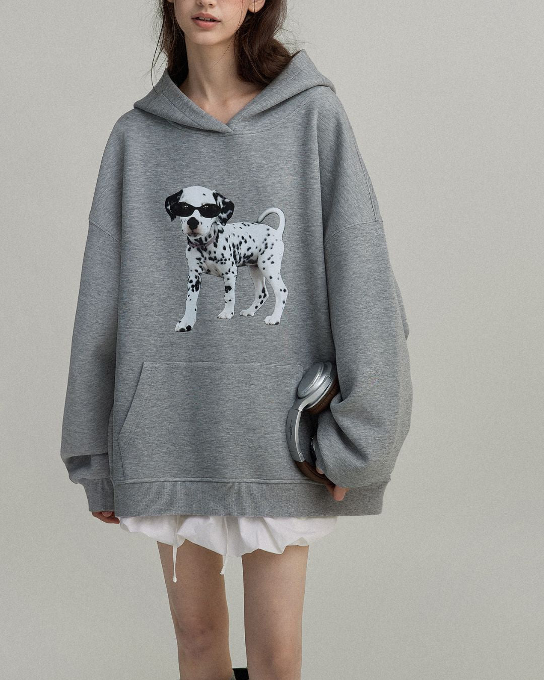 Dalmatian Print Oversized Hoodie　HD002