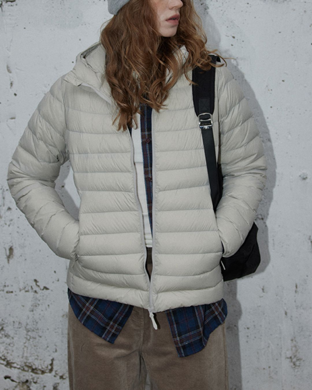 Navy Check Oversized Shirt　LS037