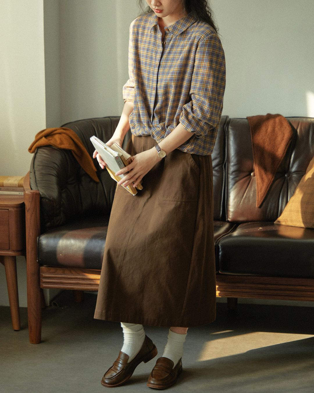 Check Retro Shirt　LS059