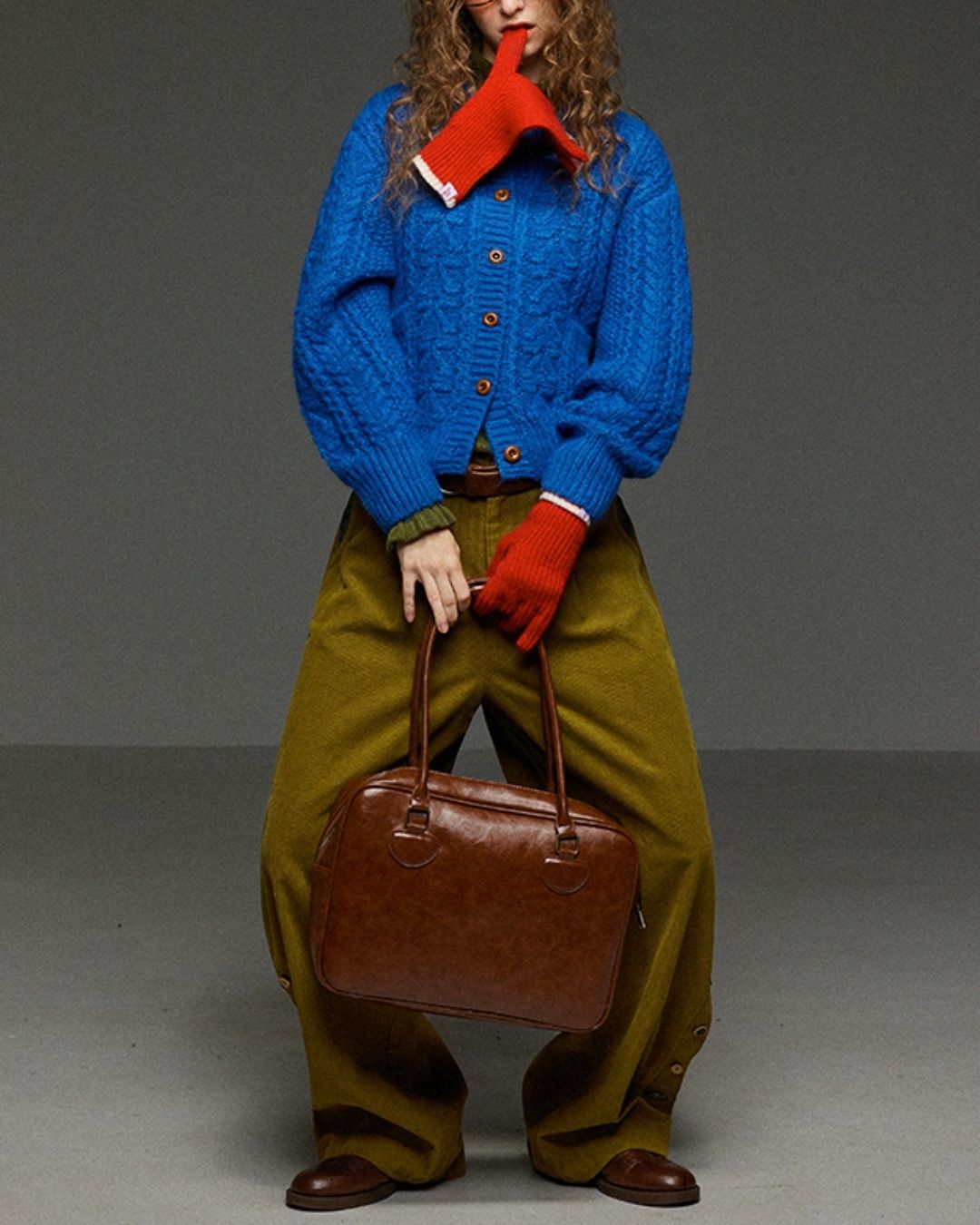 Corduroy Floral  Wide Pants　PT028