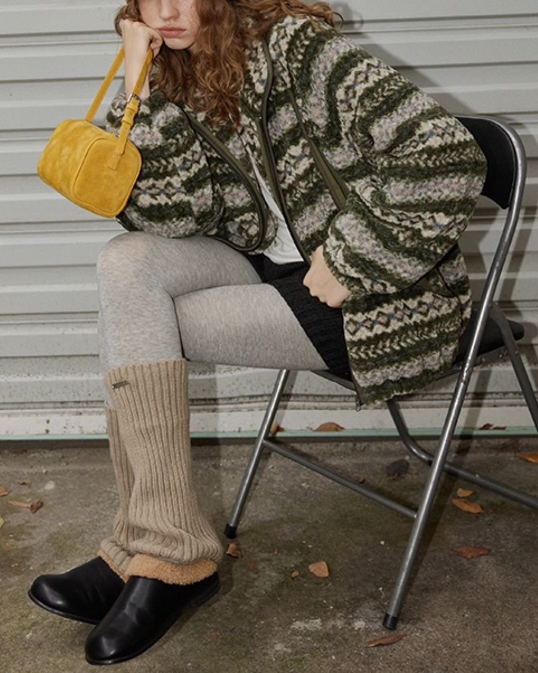 Fleece All-over Border Jacket　JK042