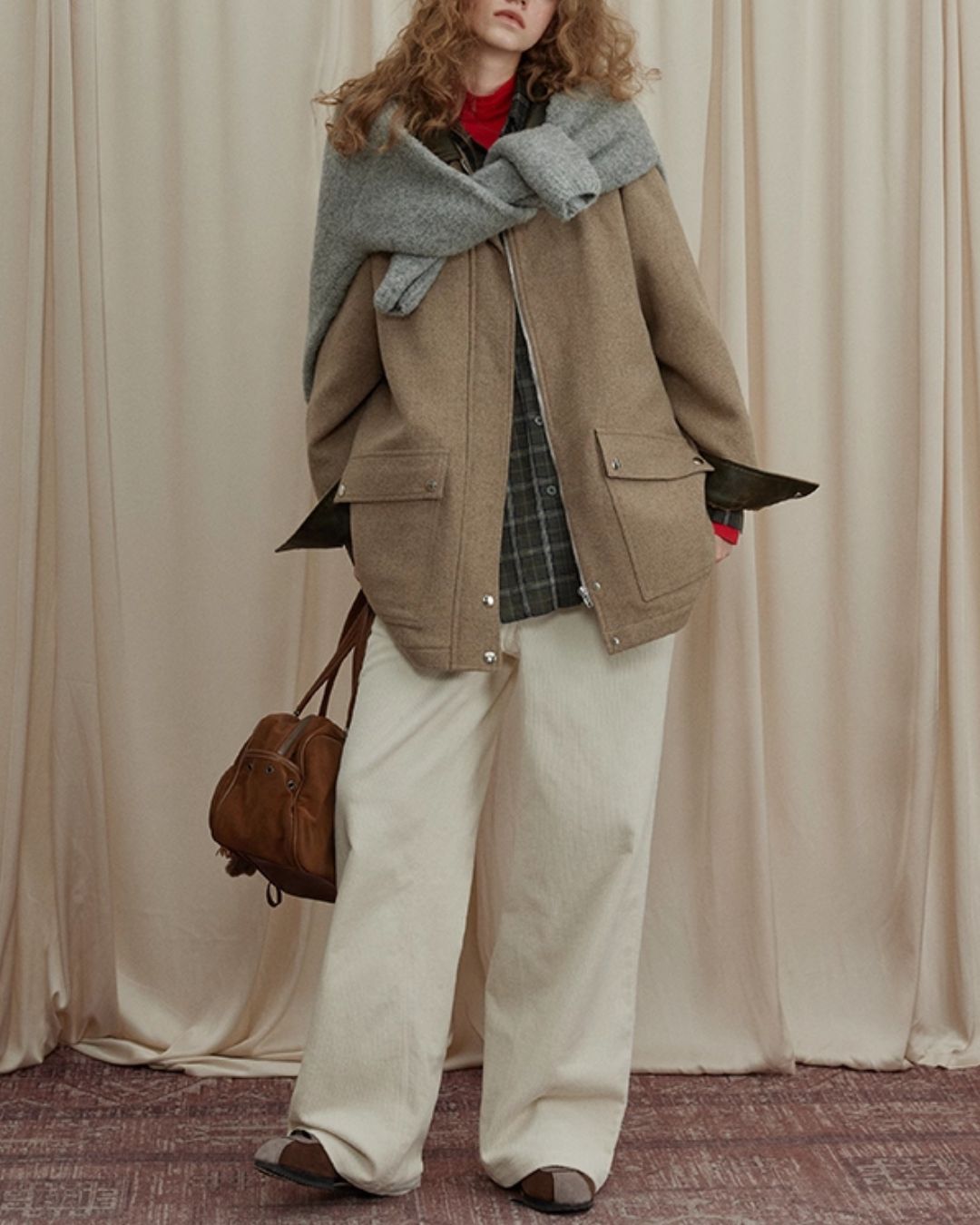 Corduroy Wide Straight Pants　PT017