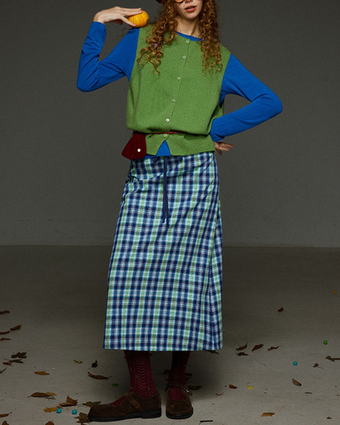 Retro Knit Front Button Vest　KN034