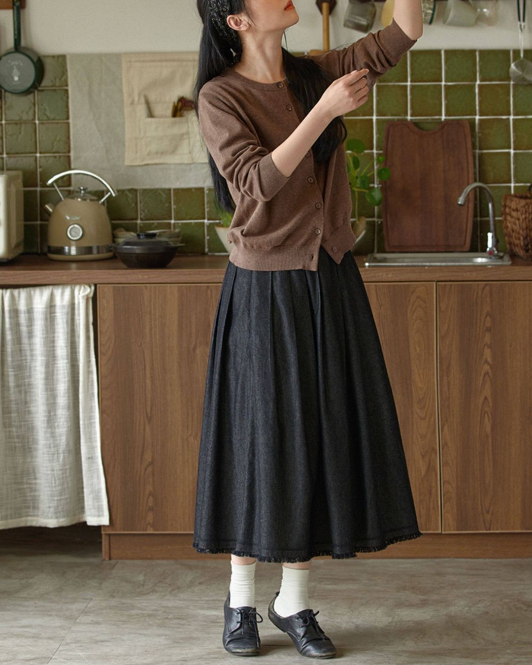 Round Neck Basic Knit Cardigan　KN113